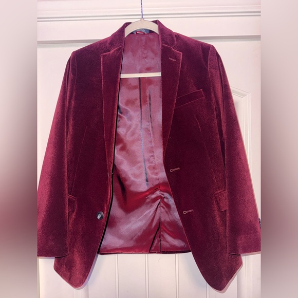 Burgundy Velvet Blazer Tommy Hilfiger for boys